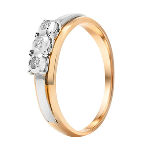 Золота каблучка з діамантами, Кольцо золотое с бриллиантом, золотое кольцо с бриллиантами из комбинированного золота