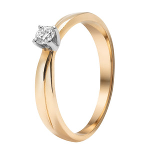 Комбінована золота каблучка з діамантом, Комбинированное золотое кольцо с бриллиантом