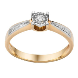 Каблучка з діамантами з червоного золота, Бриллиантовое кольцо из красного золота, помолвочное кольцо с бриллиантами из красного и белого золота