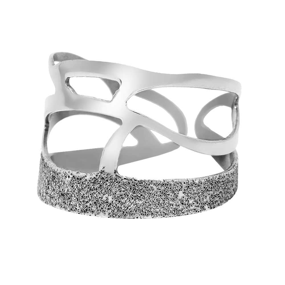 Срібна каблучка широка безрозмірна, Широкое кольцо из серебра разъемное