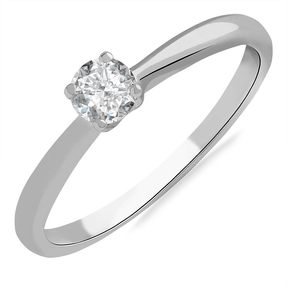 Каблучка на заручини з діамантом і рожевим сапфіром, Помолвочное кольцо из белого золота с  бриллиантом и розовым сапфиром