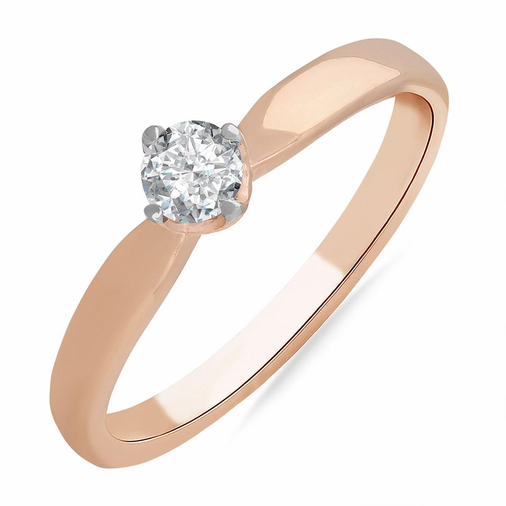 Каблучка на заручини з діамантом і рожевим сапфіром, Помолвочное кольцо с бриллиантом из розового золота с сапфиром
