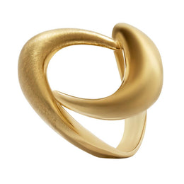 Золота каблучка овальної форми з матовим покриттям, Красивое золотое кольцо овальной формы с матовым покрытием