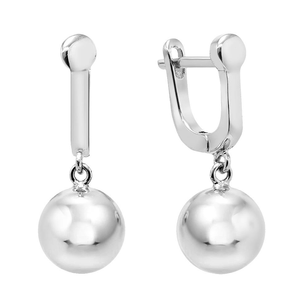 Срібні сережки з підвіскою "Кульки", Серебряные серьги с подвеской "Шарики"
