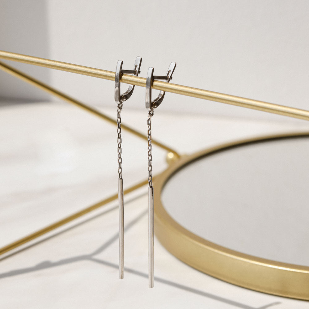 Срібні сережки з підвіскою мінімалізм, Серебряные серьги с подвеской минимализм