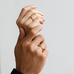 Обручка з червоного золота, Обручальное кольцо ручной работы авторское из красного золота (дизайнерское), возможно изготовление в желтом и белом золоте
