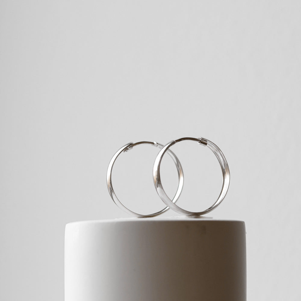 Срібні сережки конго жіночі (2.5 см), Серебряные серьги кольца женские (2.5 см)