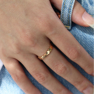Каблучка із жовтого золота "Соти", Кольцо золотое женское минималистичное, геометрическое кольцо из желтого золота